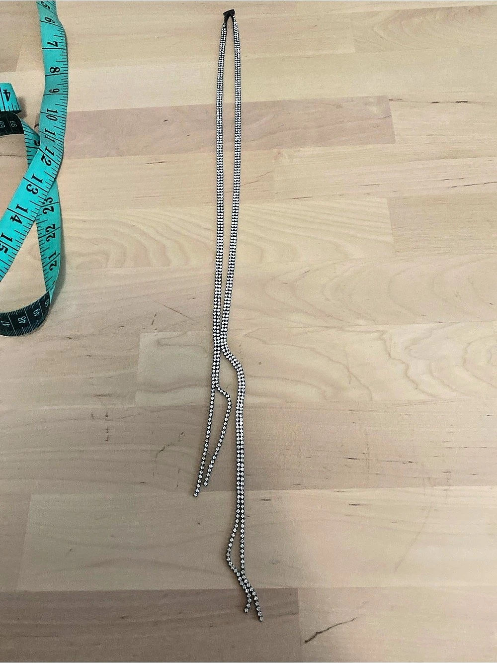 Silver-Tone Rhinestone Chain Necklace